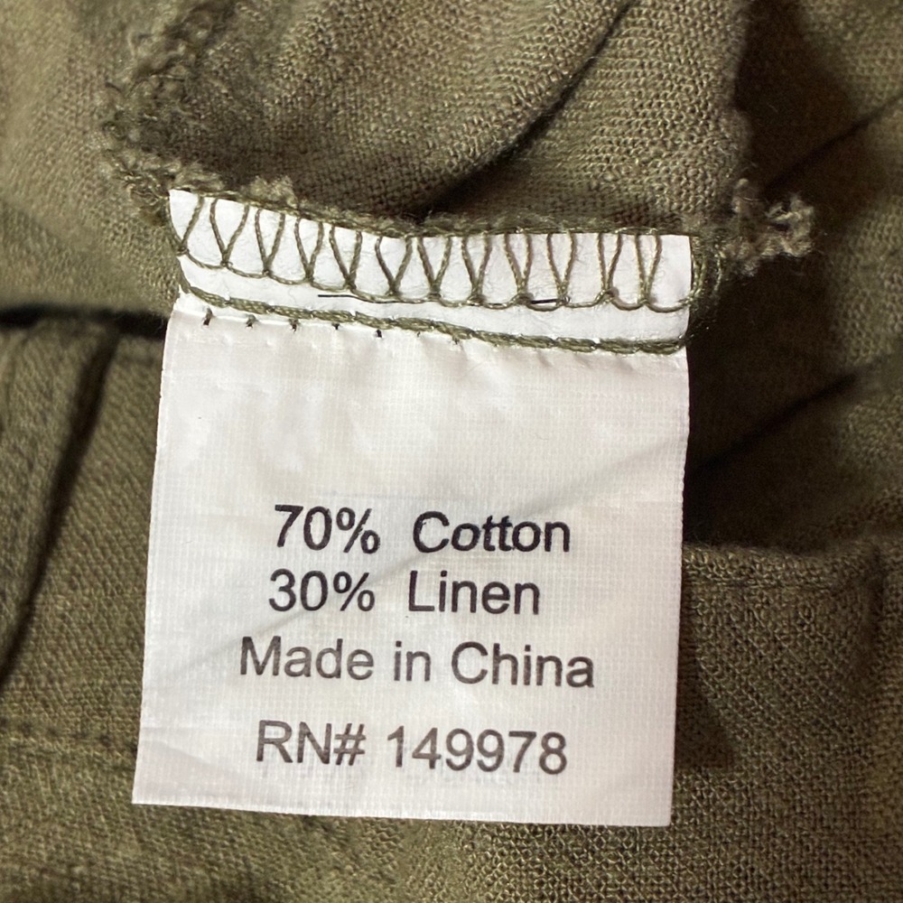 Arianna by Howard's Olive Green Linen Cotton Blend Maxi Skirt Women S - Picture 7 of 8